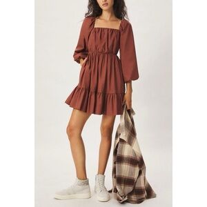 Anthropologie Mare Mare Maria Tunic Dress Chocolate Brown Size Medium